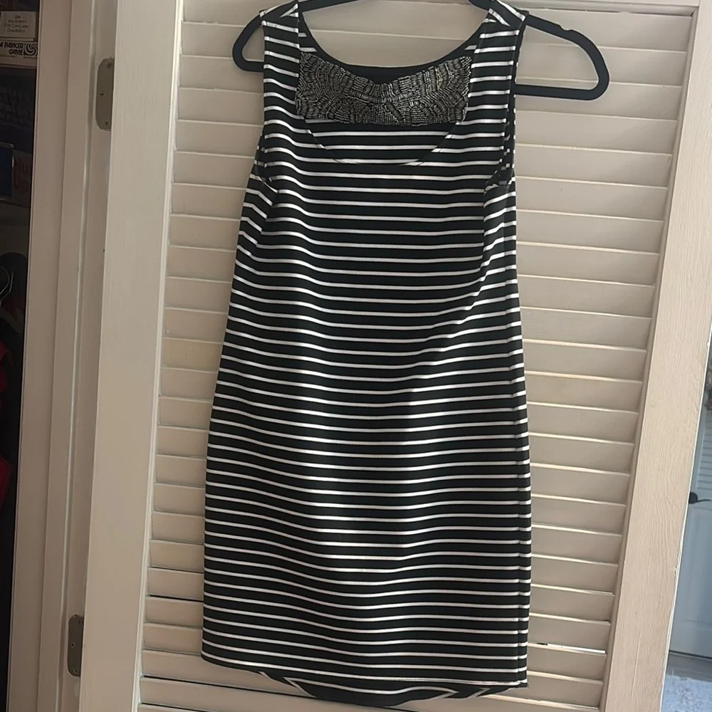 Collective Concepts Monochrome Striped Mini Dress - Picture 2 of 3